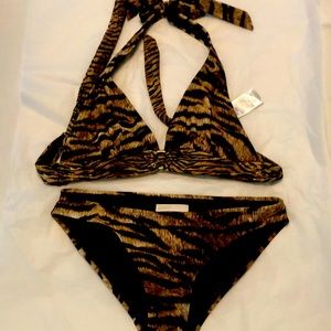 Authentic Michael Kors bikini set Tiger print!!